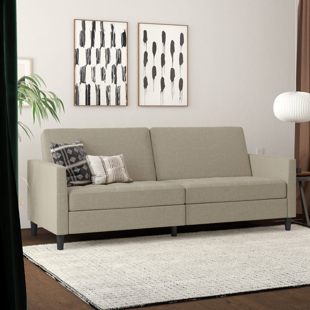 Dvivietė sofa-lova Dorel Home Presley, ruda цена и информация | Sofos | pigu.lt