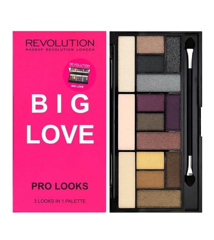 Akių šešėlių paletė Makeup Revolution London Pro Looks Big Love 13 g kaina ir informacija | Akių šešėliai, pieštukai, blakstienų tušai, serumai | pigu.lt