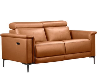 Dvivietė sofa reglaineris Loft24 Lund, ruda kaina ir informacija | Sofos | pigu.lt