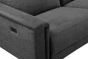 Trivietė sofa reglaineris Loft24 Lund, pilka kaina ir informacija | Sofos | pigu.lt