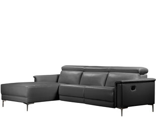 Trivietė sofa reglaineris Loft24 Lund, pilka kaina ir informacija | Sofos, sofos-lovos | pigu.lt