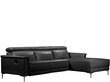 Trivietė sofa reglaineris Loft24 Lund, juoda kaina ir informacija | Sofos | pigu.lt