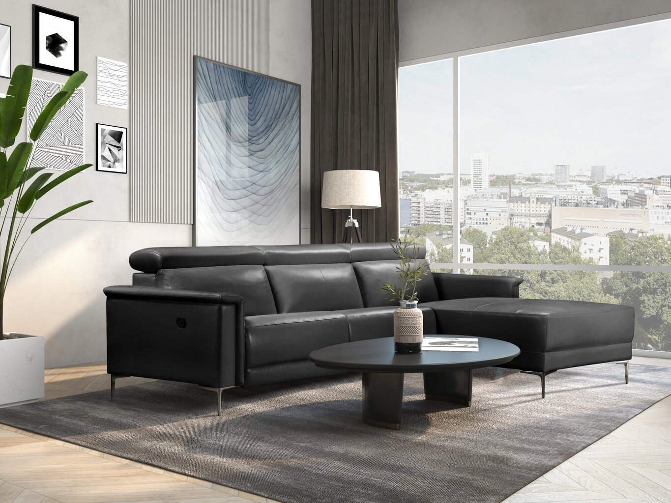 Sofa reglaineris Loft24 Lund, pilka kaina ir informacija | Sofos | pigu.lt