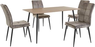 5-частный обеденный комплект Notio Living Dino, коричневый/серый цена и информация | Комплекты мебели для столовой | pigu.lt