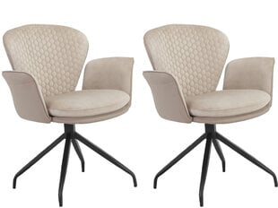 2-jų valgomojo kėdžių komplektas Lucia, smėlio spalvos kaina ir informacija | Virtuvės ir valgomojo kėdės | pigu.lt