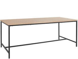 Valgomojo stalas Loft24 Kavi, rudas/juodas kaina ir informacija | Virtuvės ir valgomojo stalai, staliukai | pigu.lt