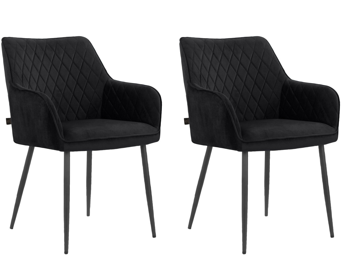 2-jų valgomojo kėdžių komplektas Loft24 Elvira, juodas цена и информация | Virtuvės ir valgomojo kėdės | pigu.lt