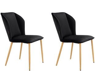 2-jų valgomojo kėdžių komplektas Loft24 Wilma, juodas kaina ir informacija | Virtuvės ir valgomojo kėdės | pigu.lt