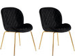 2-jų valgomojo kėdžių komplektas Loft24 Mia, juodas kaina ir informacija | Virtuvės ir valgomojo kėdės | pigu.lt