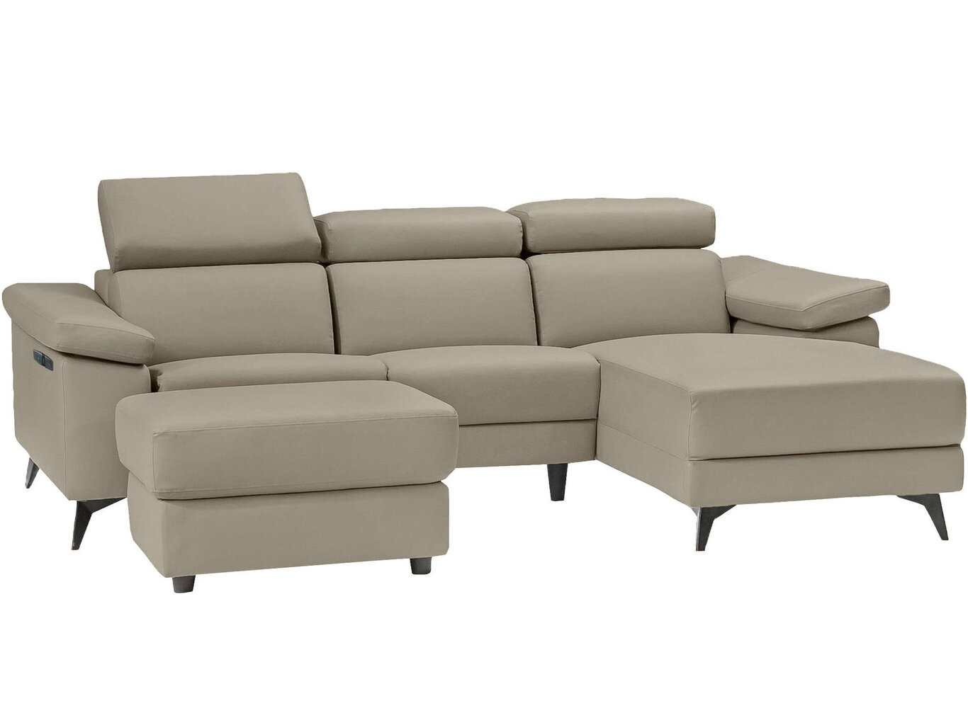 Trivietė sofa Loft Samira, pilka kaina ir informacija | Sofos | pigu.lt