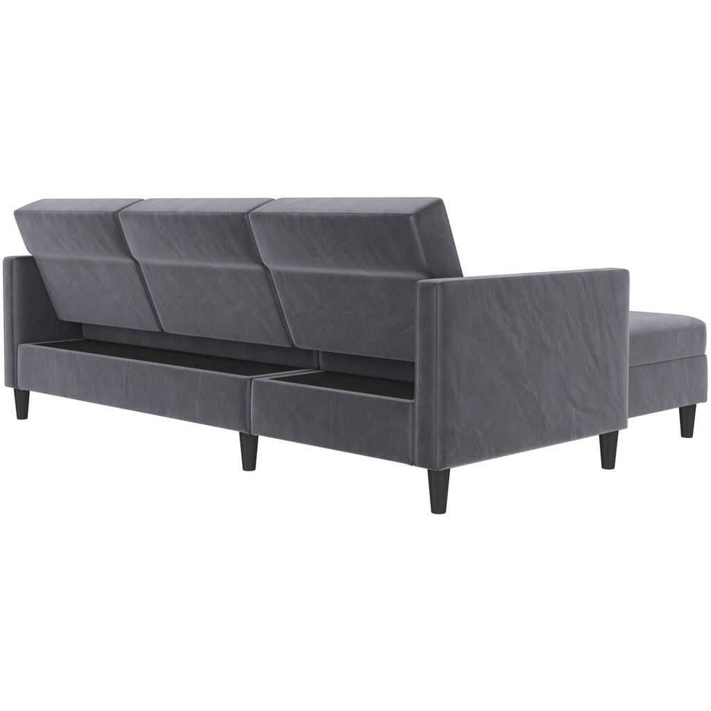 Trivietė sofa-lova Dorel Home Hartford, pilka цена и информация | Sofos, sofos-lovos | pigu.lt