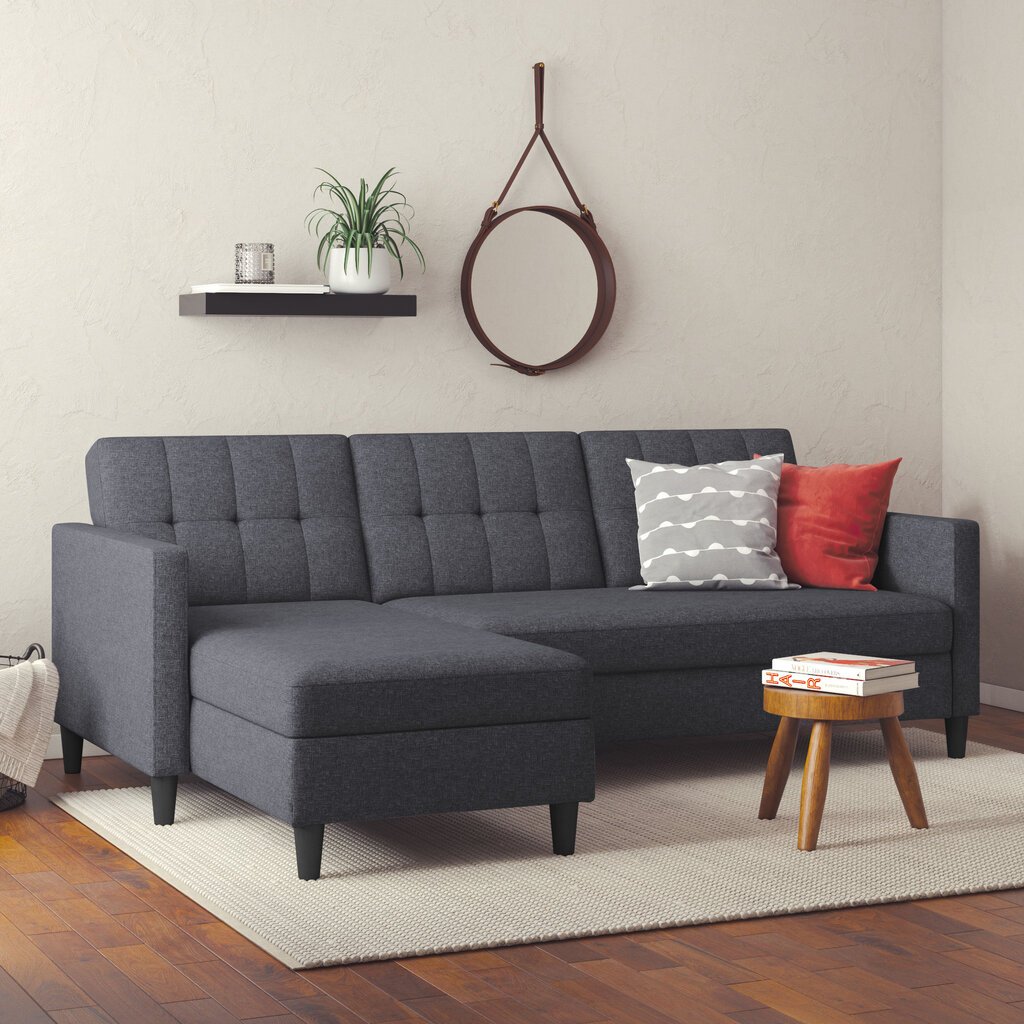 Trivietė sofa-lova Dorel Home Hartford, pilka цена и информация | Sofos | pigu.lt