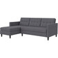 Trivietė sofa-lova Dorel Home Hartford, pilka цена и информация | Sofos | pigu.lt