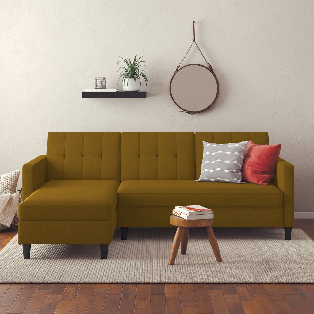 Trivietė sofa-lova Dorel Home Hartford, ruda kaina ir informacija | Sofos | pigu.lt