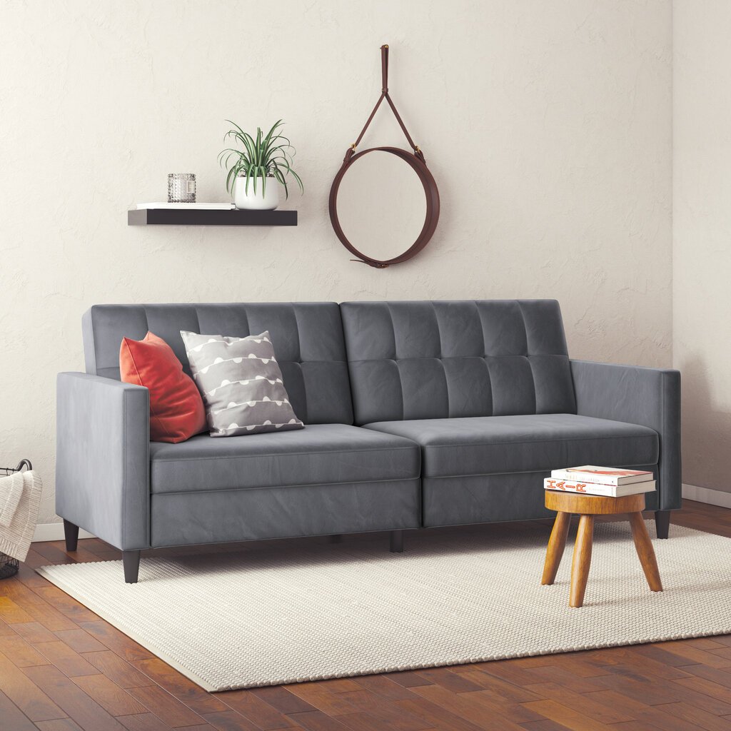 Dvivietė sofa-lova Dorel Home Hartford, pilka kaina ir informacija | Sofos | pigu.lt