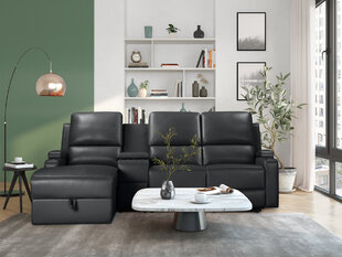 Trivietė sofa Loft Dallas, juoda kaina ir informacija | Sofos | pigu.lt