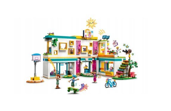 41731 LEGO Friends Heartlake tarptautinė mokykla ir pliušinė pagalvė Katė kaina ir informacija | Konstruktoriai ir kaladėlės | pigu.lt