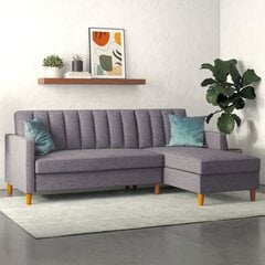 Trivietė sofa-lova Dorel Home Celine, pilka kaina ir informacija | Sofos | pigu.lt