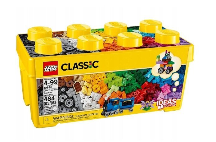 10696 LEGO Classic kūrybinių kaladėlių vidutinė dėžutė ir pliušinė pagalvė Katė kaina ir informacija | Konstruktoriai ir kaladėlės | pigu.lt