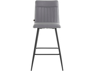 Набор из 2 барных стульев с мягкой обивкой серого цвета из ПУ цена и информация | Стулья для кухни и столовой | pigu.lt