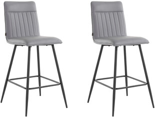 2-ių baro kėdžių komplektas Notio Living Zeta, pilkas/juodas kaina ir informacija | Virtuvės ir valgomojo kėdės | pigu.lt
