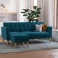 Trivietė sofa su pufu CosmoLiving by Cosmopolitan 157, mėlyna цена и информация | Sofos | pigu.lt