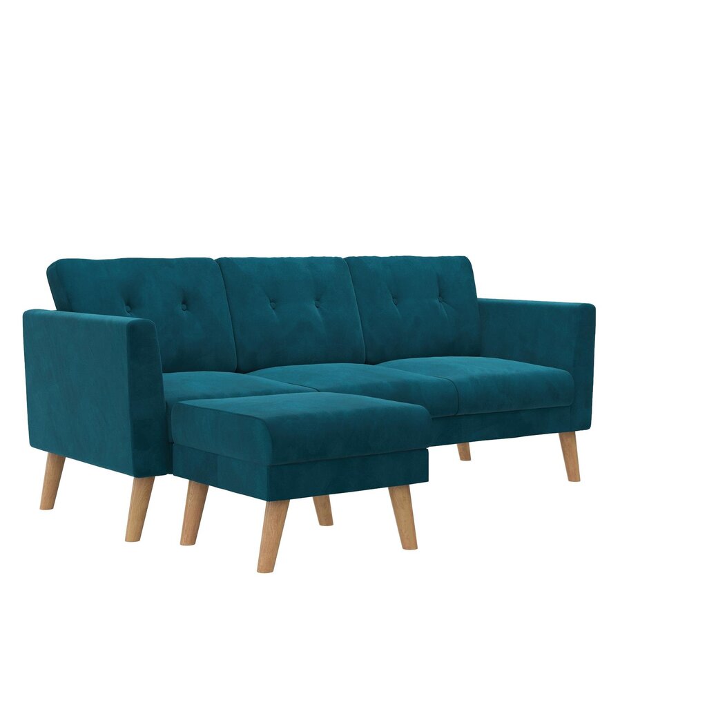 Trivietė sofa su pufu CosmoLiving by Cosmopolitan 157, mėlyna цена и информация | Sofos | pigu.lt