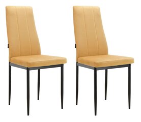 2-jų valgomojo kėdžių komplektas Loft24 Kelly, geltonas kaina ir informacija | Virtuvės ir valgomojo kėdės | pigu.lt