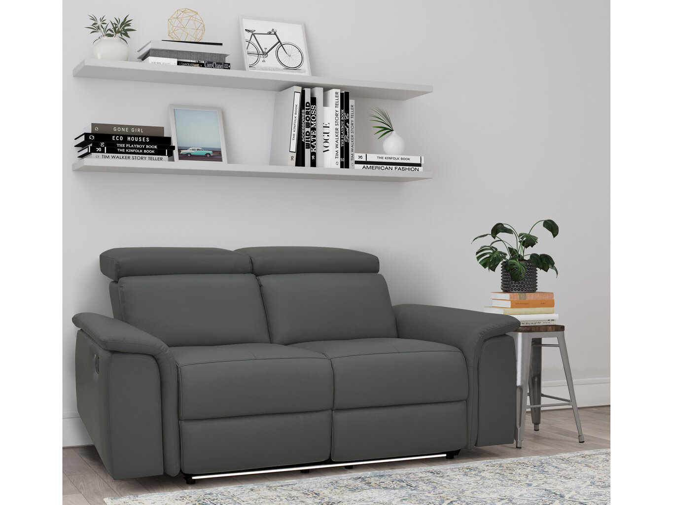 Dvivietė sofa Loft24 Pareli, pilka цена и информация | Sofos | pigu.lt