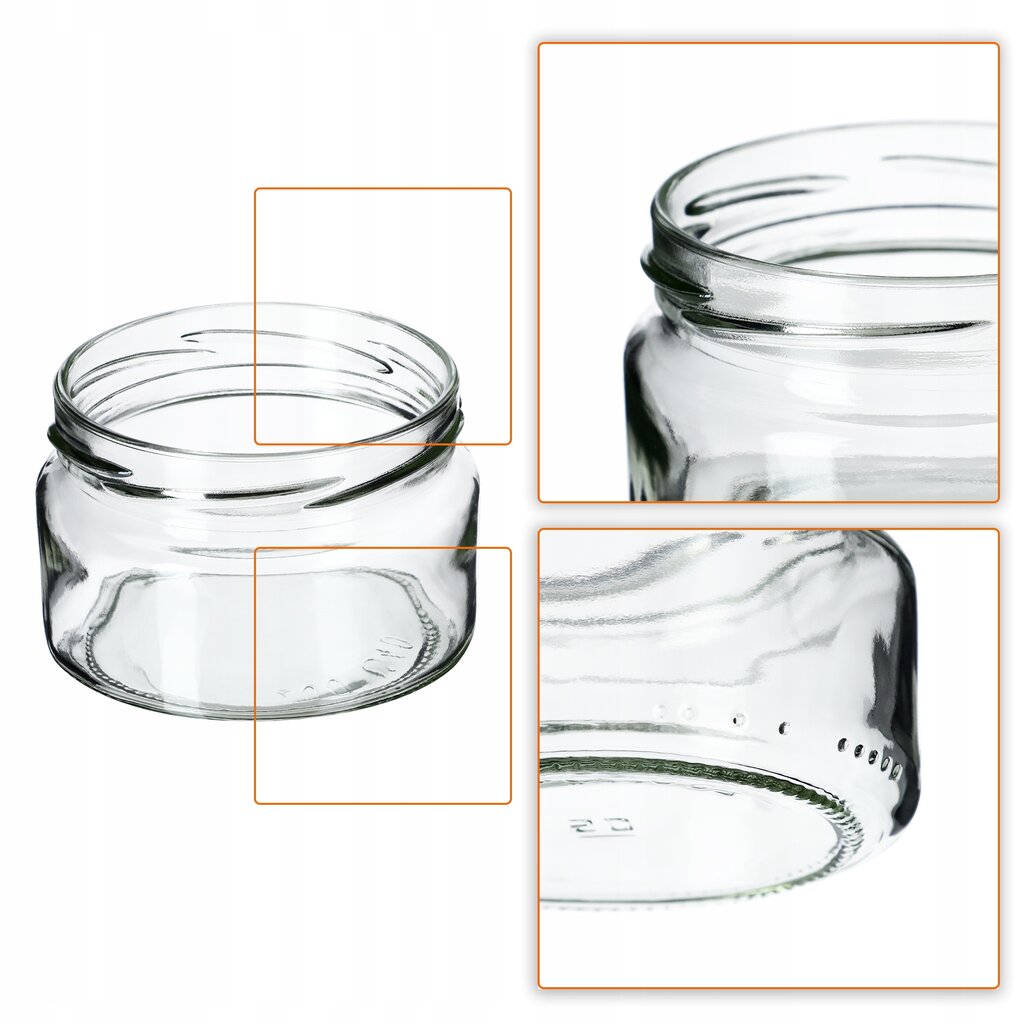 100x stiklainis 250 ml stikliniai indeliai konservams Uogienė Medus žvakėms kaina ir informacija | Konservavimo indai ir  priedai | pigu.lt