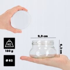 20x Jar 300ml Stikliniai stiklainiai konservams medaus uogienės + dangteliai Fi82 kaina ir informacija | Konservavimo indai ir  priedai | pigu.lt