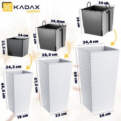 3x gėlių vazono įdėklo rinkinys Tall White 68cm kaina ir informacija | Loveliai | pigu.lt