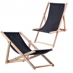 Garden Beach Deckchair Mediniai gultai 2 vnt kaina ir informacija | Gultai | pigu.lt