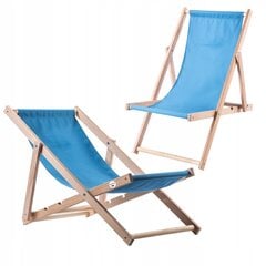 Garden Beach Deckchair Mediniai gultai 2 vnt kaina ir informacija | Gultai | pigu.lt