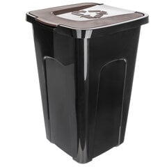 Корзина-ведро-контейнер для сортировки мусора 50л Brown Bio цена и информация | Мусорные баки | pigu.lt