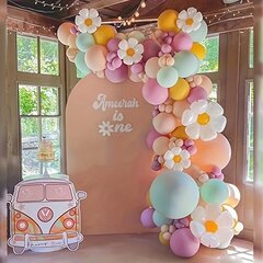 '140 vnt daisy balloon girland arch kit' kaina ir informacija | Dekoracijos šventėms | pigu.lt