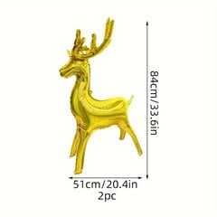 '2 vnt kalėdiniai šiaurinių elnių balionai kalėdų vakarėlio balionai dideli šiaurės elnių balionai aukso briedžio folijos balionai šventės žiemos tema gimtadienio dekoravimas kalėdų naujųjų metų sodo patalpų lauko dekoravimas' kaina ir informacija | Dekoracijos šventėms | pigu.lt
