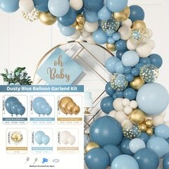 '170 vnt dusty blue balloons arch girland kit' kaina ir informacija | Dekoracijos šventėms | pigu.lt