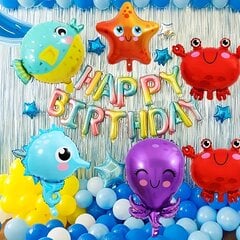 '5 vnt./komplektas marine life balloon starfish crab hippocampus happy birthday party dekoracijos balionai' kaina ir informacija | Dekoracijos šventėms | pigu.lt