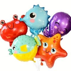 '5 vnt./komplektas marine life balloon starfish crab hippocampus happy birthday party dekoracijos balionai' kaina ir informacija | Dekoracijos šventėms | pigu.lt