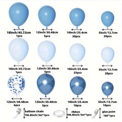 '141 vnt. baby blue balloon girland arch rinkinys – puikiai tinka kūdikio vakarėliui' kaina ir informacija | Dekoracijos šventėms | pigu.lt