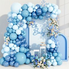 '141 vnt. baby blue balloon girland arch rinkinys – puikiai tinka kūdikio vakarėliui' kaina ir informacija | Dekoracijos šventėms | pigu.lt