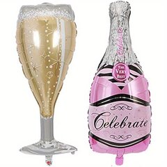'2 vnt vyno taurės šampano sausas puodelis šventinis naujųjų metų vakarėlis vestuvių vakarėlio dekoravimas folijos balionas vakarėlio balionas' kaina ir informacija | Dekoracijos šventėms | pigu.lt