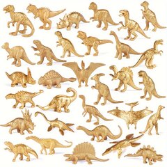 'Mini metaliniai auksiniai dinozaurų figūrėlės žaislai' kaina ir informacija | Dekoracijos šventėms | pigu.lt