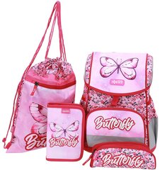 Kuprinė su priedais ABC123 Butterfly, 4 dalių цена и информация | Школьные рюкзаки, спортивные сумки | pigu.lt