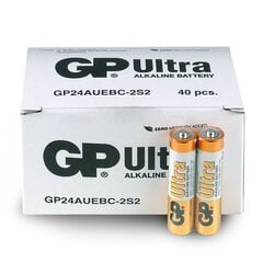 GP Ultra AAA 40 шт. цена и информация | Батарейки | pigu.lt