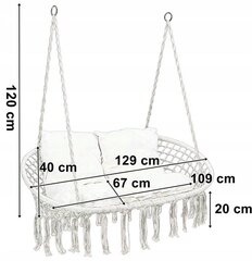 Braziliškos sūpynės Gockowiak 109 cm 300 kg, smėlio цена и информация | Садовые качели | pigu.lt