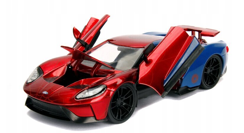 Transporto priemonė su figūrėle Jada Toys Marvel Spiderman (Žmogus Voras) Ford GT ir pagalvė Katė, 50 cm цена и информация | Žaislai berniukams | pigu.lt