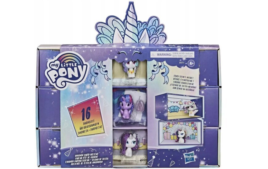 Figūrėlių rinkinys Hasbro My Little Pony Unicorn Party ir pliušinė pagalvė Katė, 50 cm kaina ir informacija | Žaislai mergaitėms | pigu.lt