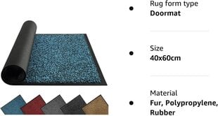 Mibao дверной коврик ‎MBPC001-1, 40x60 см цена и информация | Придверные коврики | pigu.lt